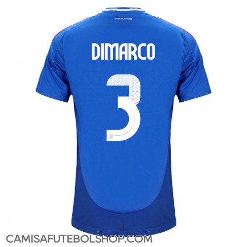 Camisa de time de futebol Itália Federico Dimarco #3 Replicas 1º Equipamento Europeu 2024 Manga Curta